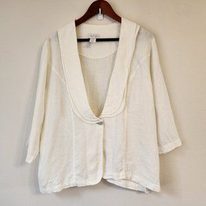 Vtg Mosaic USA Women Light Cardigan 100 Linen 3/4 Sleeve Sz M Classic, Formal
